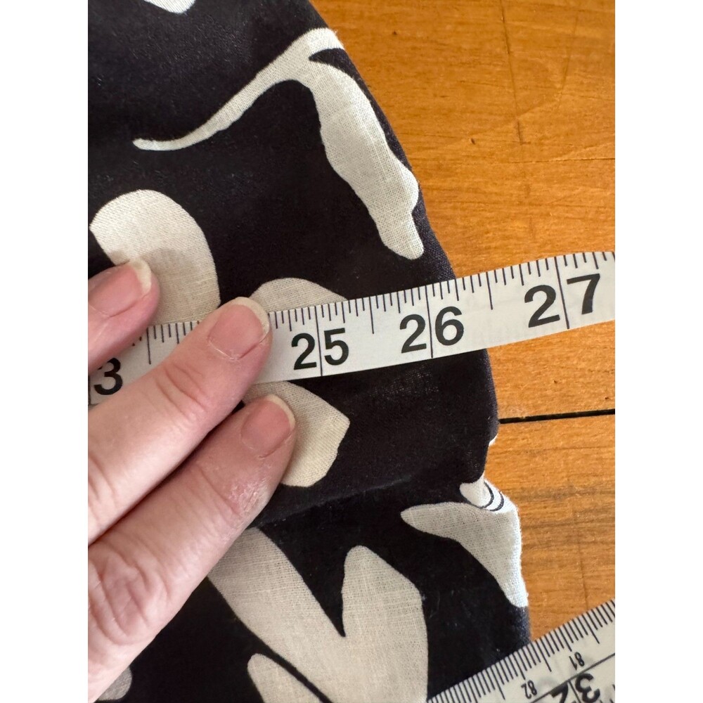 Christian Siriano New York 1X Black White Tropical Wide Leg Linen Pants Resort - Picture 16 of 16